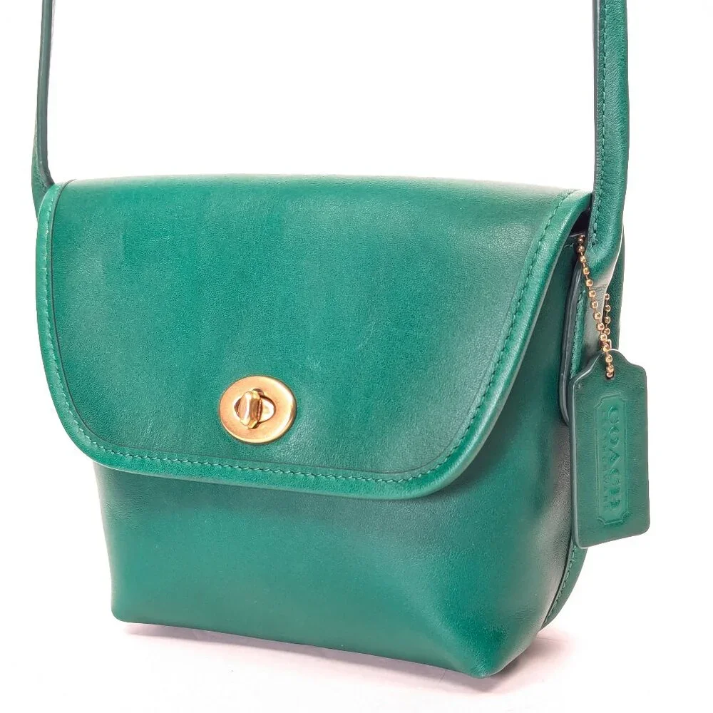 COACH Limited Edition Archive Turnlock Pouch Crossbody Shoulder Bag - Green - Picture 1 of 15